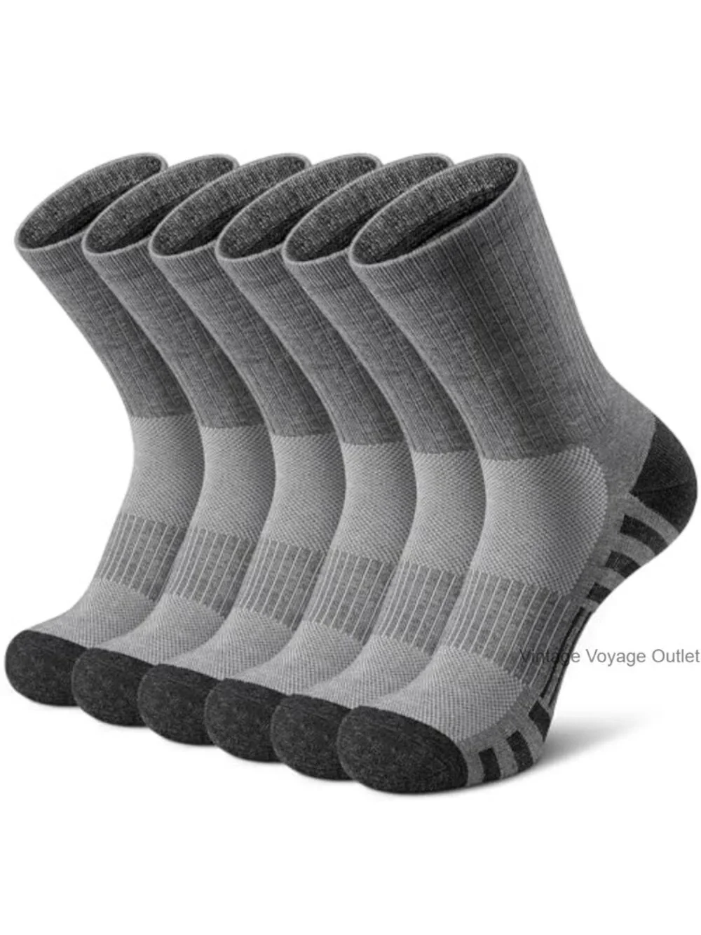 Athletic Crew Socks for Running, Gym, Hiking - Moisture Wicking, Non-Slip,